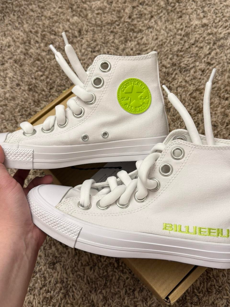 Billie Eilish X Converse Hit Me Hard And Sodt HighTop Sneakers Neon GreenWhite